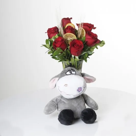 Red Rose And Donkey