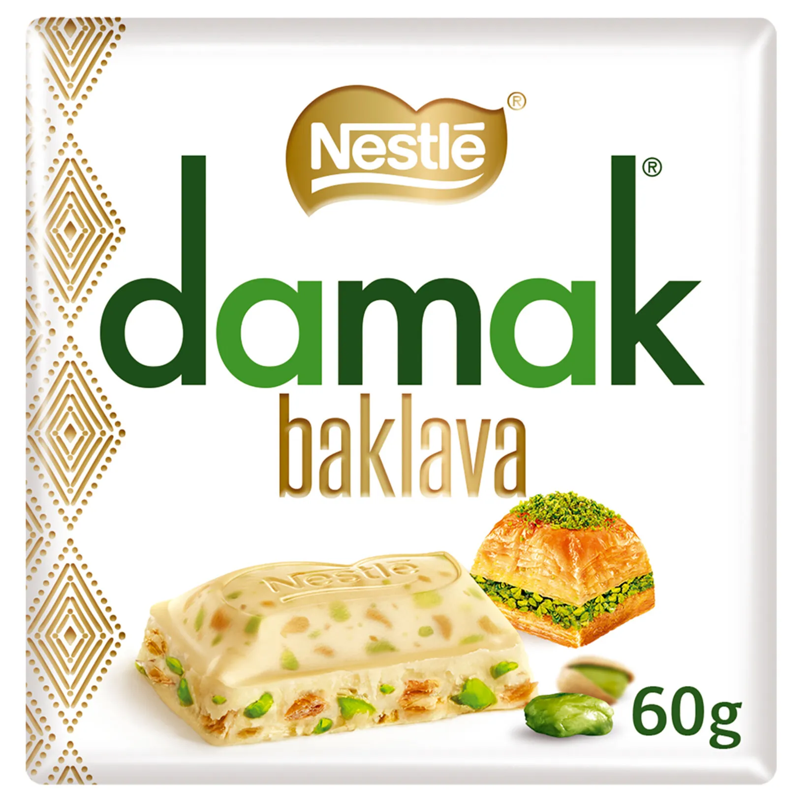 Nestle Damak Antep Fıstıklı Baklavalı Beyaz Çikolata 60G 2 adet