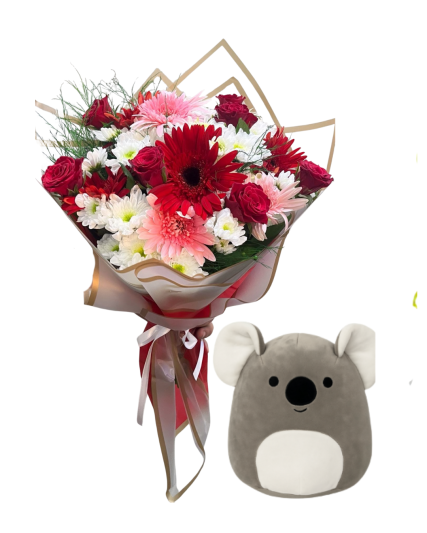Çiçek Buketi Ve Peluş Koala