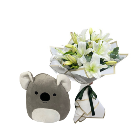 Lilyum Buketi Ve Peluş Koala 