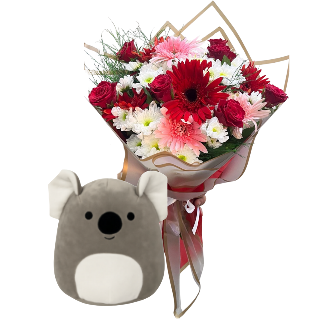 Çiçek Buketi Ve Peluş Koala