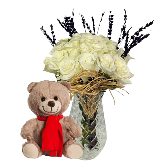 Peluş Ayıcıklı Beyaz Mutluluk