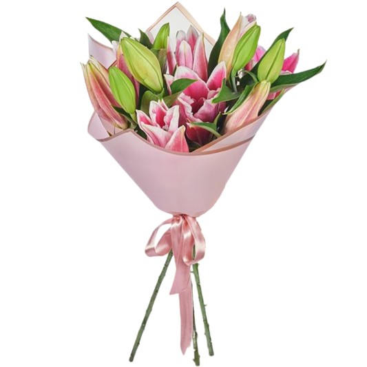 Pembe Lilyum Buketi
