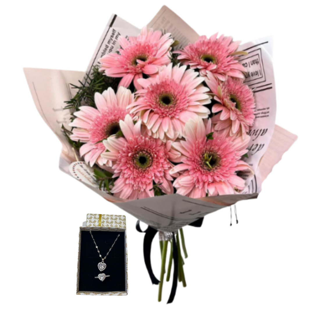 Beyaz Işıltı Pembe Gerbera