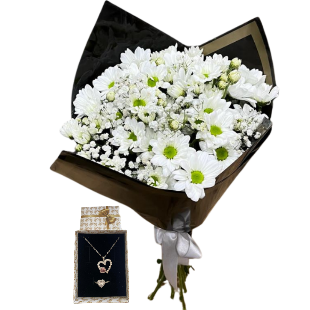 Beyaz Papatya ve Kalp