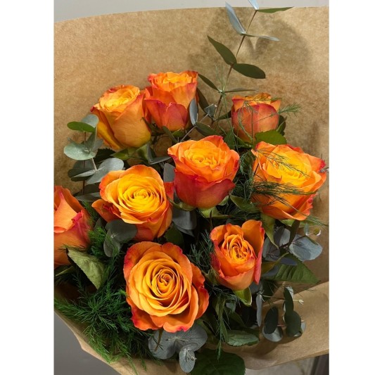 Turuncu Güllerin Kraft Buketi