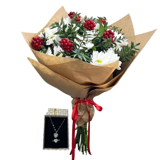 Kış Işıltısı Kraft Buket