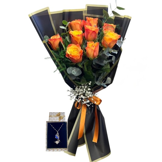 Turuncu Gül Işığı Buketi