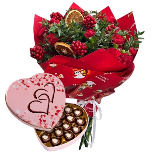 Yılbaşı Aşkı Kalpli Çikolata