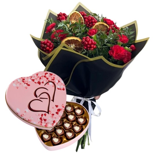 Çikolatalı  Çiçek Kombini