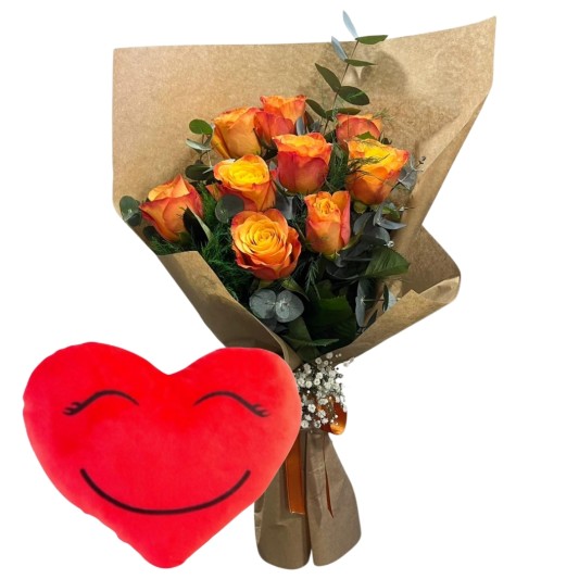 Kırmızı Kalbin Turuncu Buketi