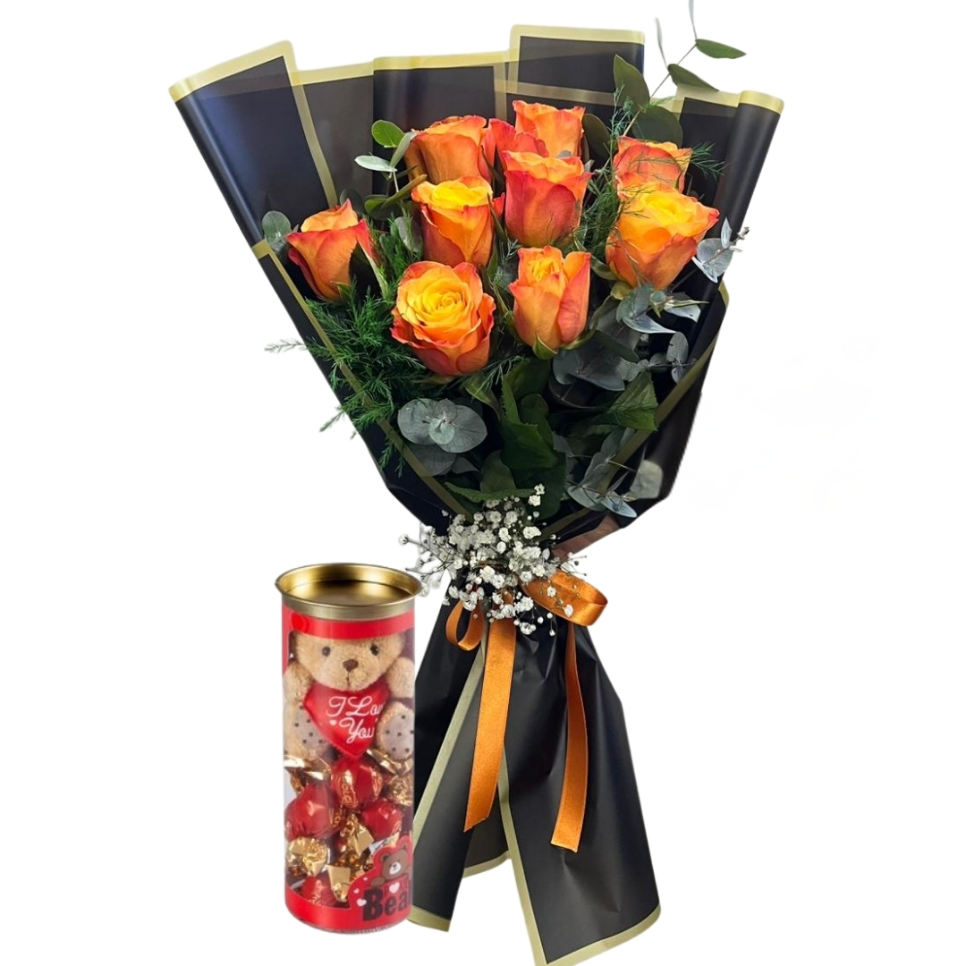 Turuncu Güllerin Silindir Çikolatası