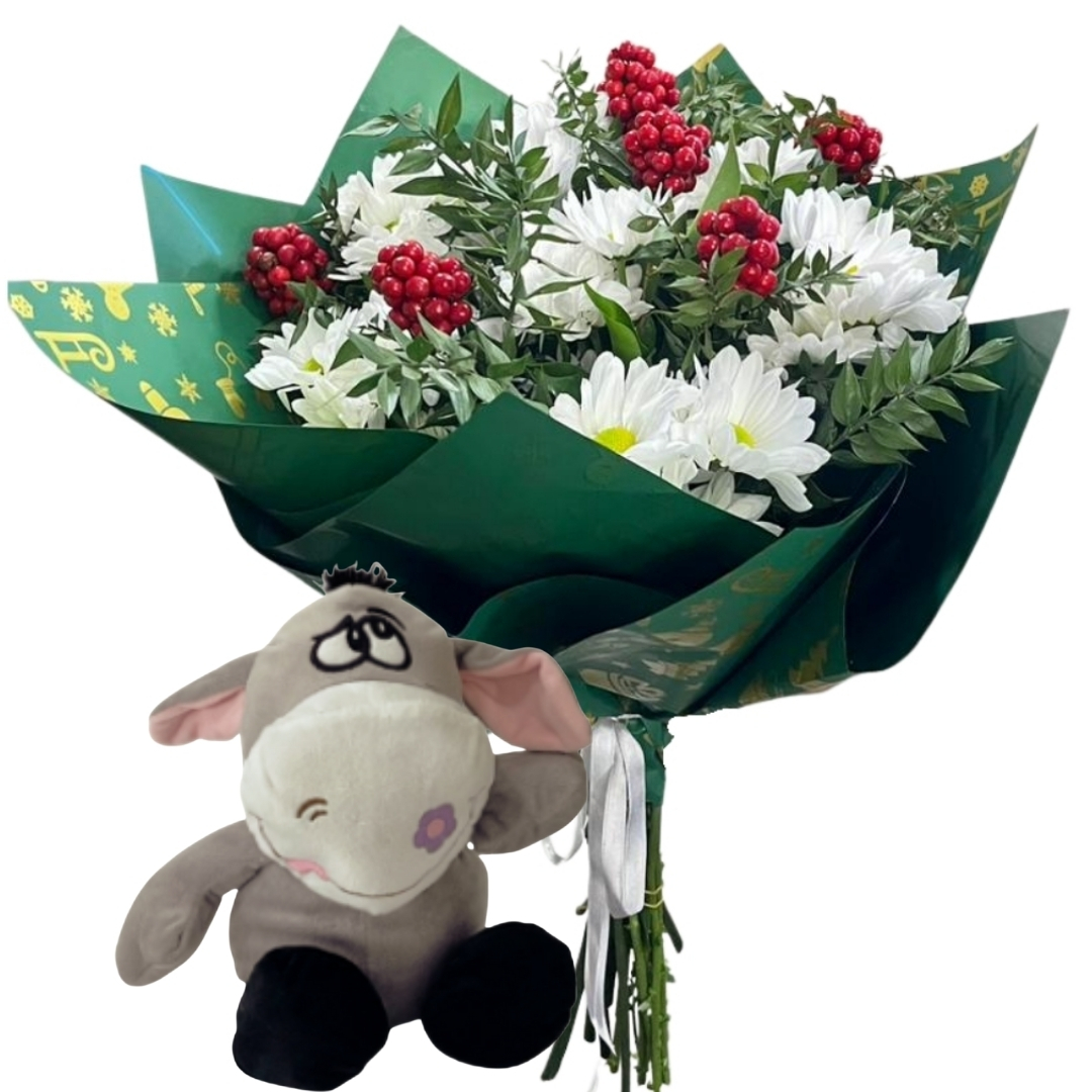 Peluş Eşekli Kokina Demeti 