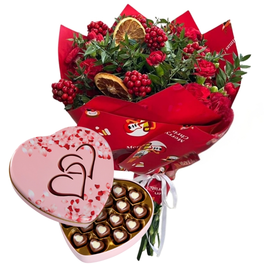 Yılbaşı Aşkı Kalpli Çikolata