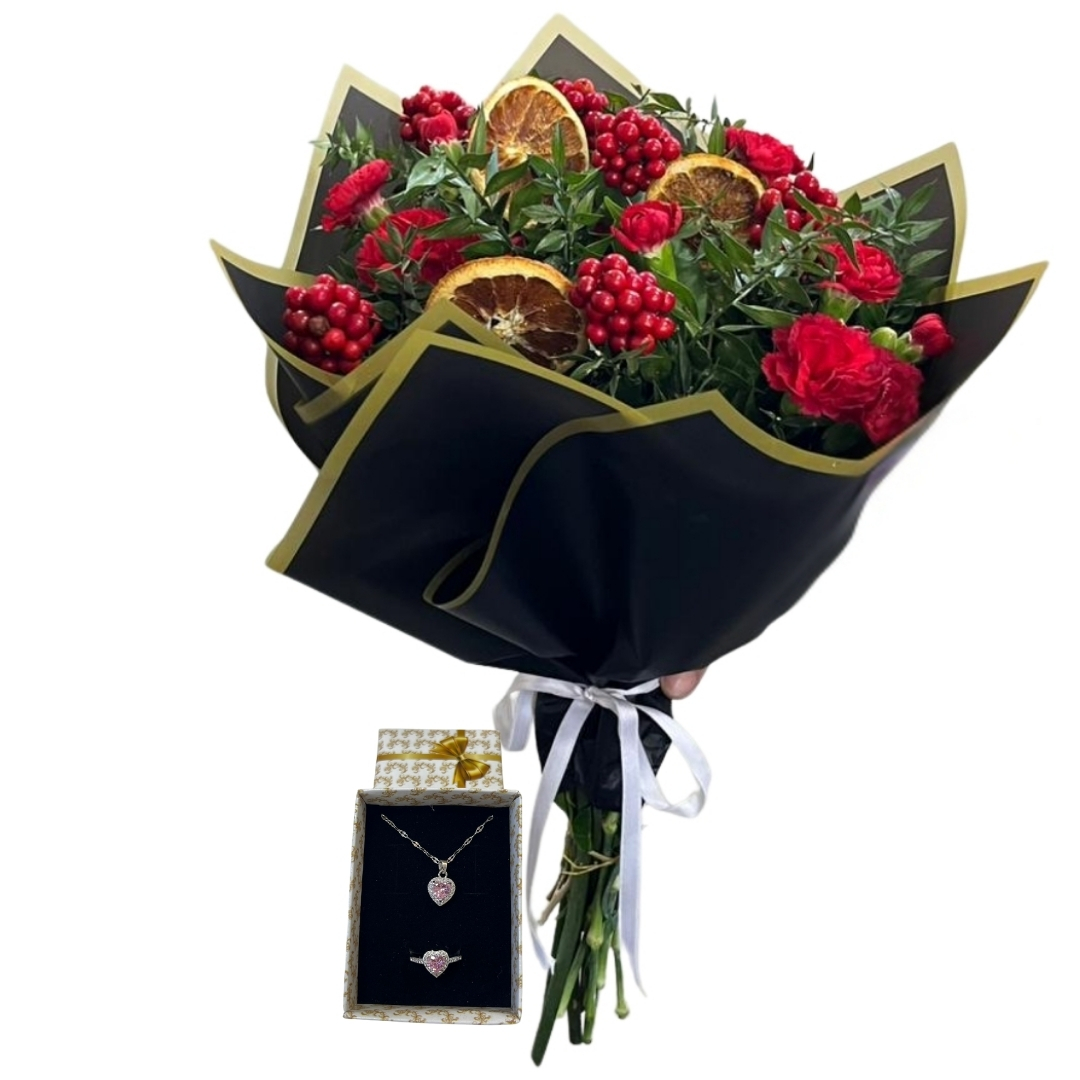 Pembe Işık Karanfil Buketi