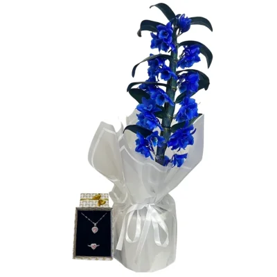 Pembe Işıltılı Mavi Bambu