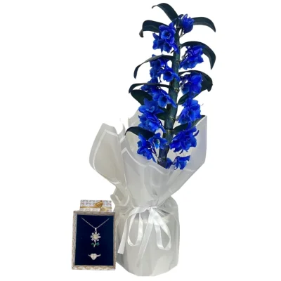 Papatya Işıltısı Mavi Bambu