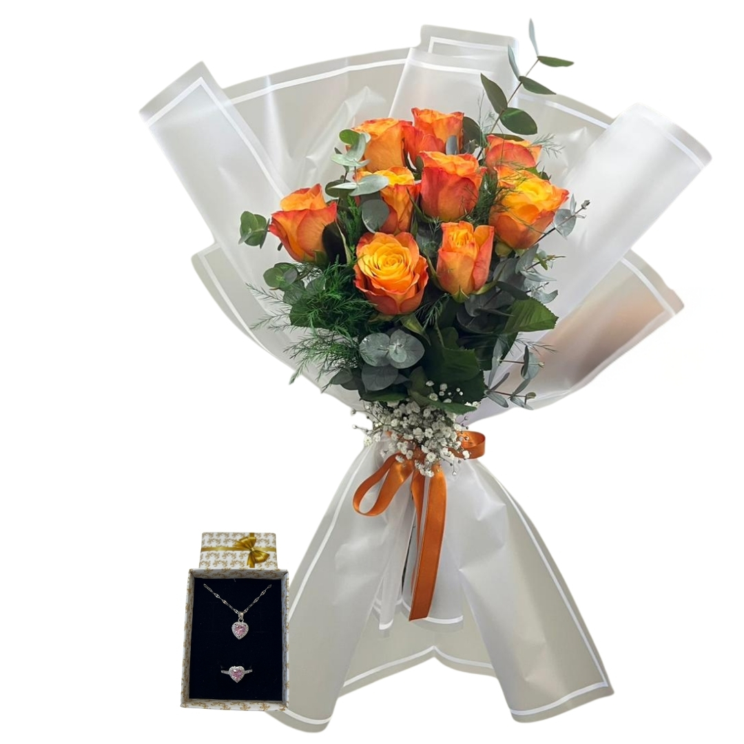 Pembe Parıltı Gül Buketi