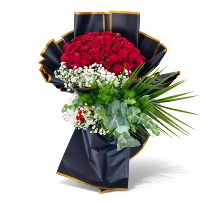 50 Kırmızı Gül Buketi