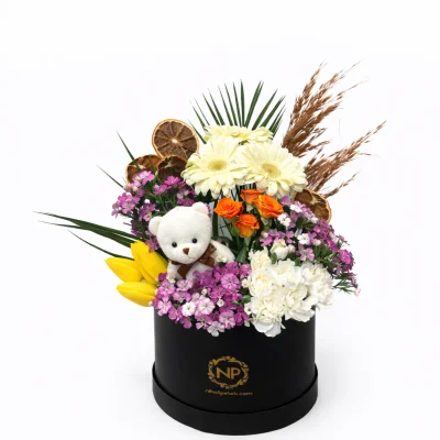 Ayıcıklı Bahar Rüyası Çiçek Kutusu