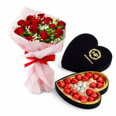 Aşkın Kalbi Gül & Çikolata Seti 5230