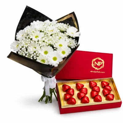 Papatya & Kalp Çikolata Seti