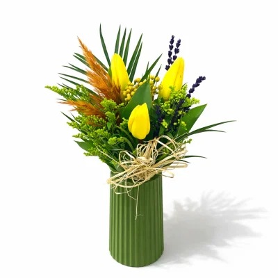 Güneş Sarısı Lale Tasarım Vazo