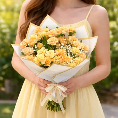 Şampanya Işıltısı Karanfil Buketi