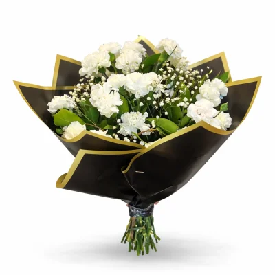 Saf Aşk Beyaz Karanfil Buketi